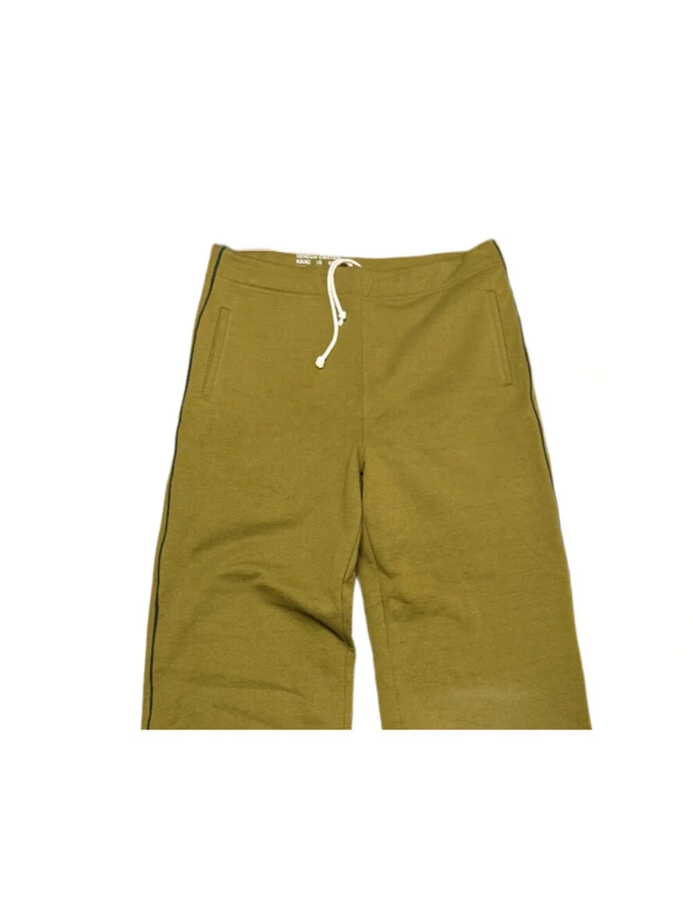 Veneda Carter Los Angeles Green Wide leg Sweat pants Drawstring Cotton M/L x35